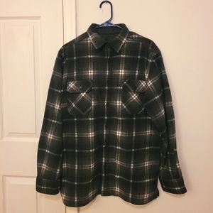 Men Fleece Checkered Shirt